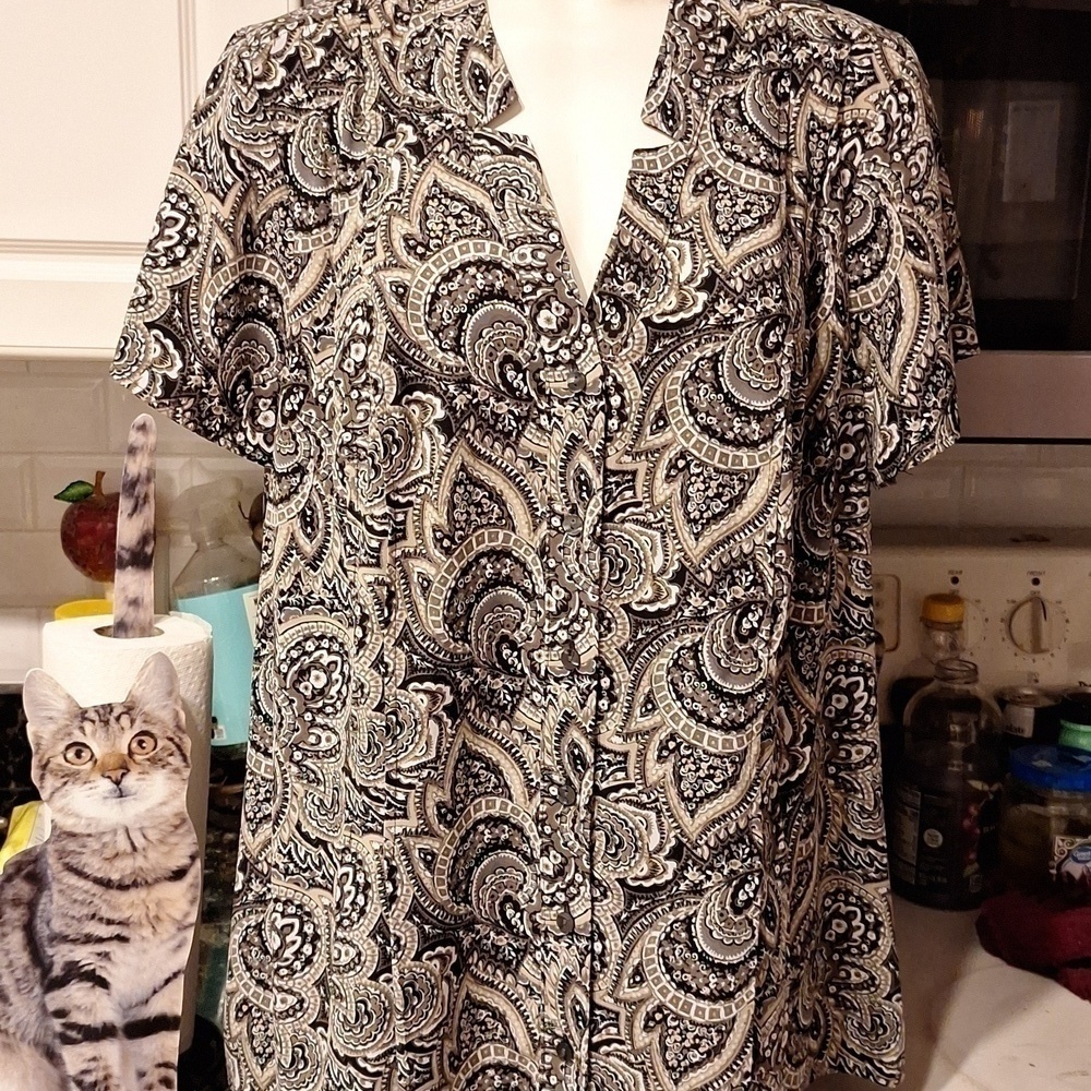 Womens Croft & Barroe button down short sleeve plus size top 2X